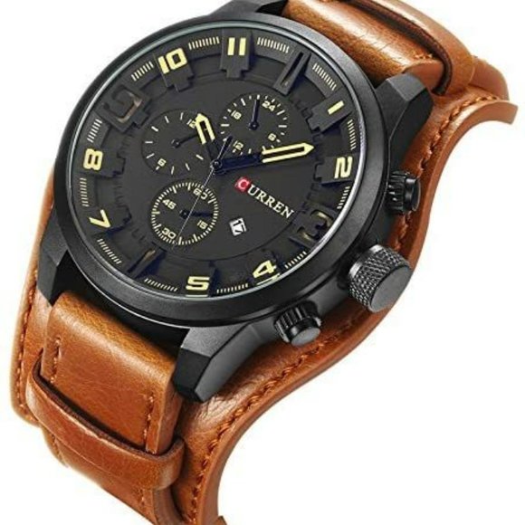 Men's black face watch - Picture 2 of 4